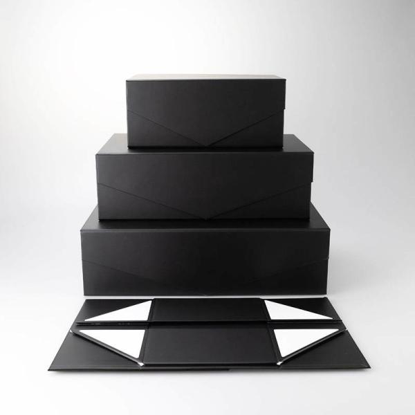 Black Holiday Gift Box With Lid Recycled Cardboard Porcelain Wine Gift Box Bow Ribbon