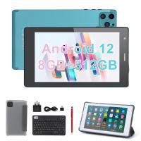 C ideia 7 polegadas Android Smart Tablets 8+512GB Quad Core WiFi Tablet HD Touch Screen CM513 ((Azul)