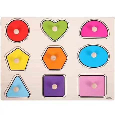 Hand Grasp 3D Montessori Wooden Jigsaw Puzzle For Infant Education