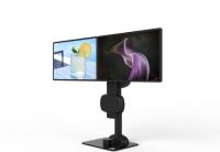 Electric Lifting Rotating Dual Monitor Arm Stand For Relieve Neck Stiffness