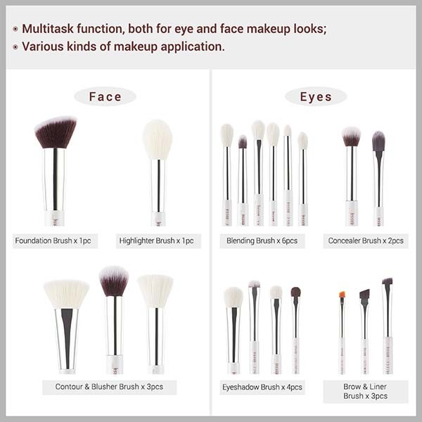 Non Slip mixed hair Pro Makeup Brushes Set handmade crafts