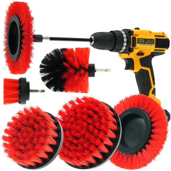 Extension Grout Drill Brush Attachment Medium Hardness For Barbecue Tool Cleaning