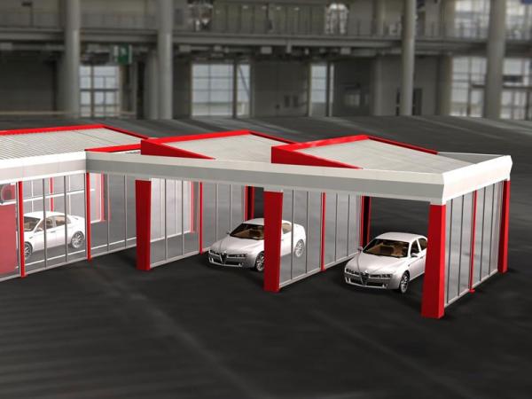 Cobertizo de lavado de coches para gasolinera con estación de servicio
