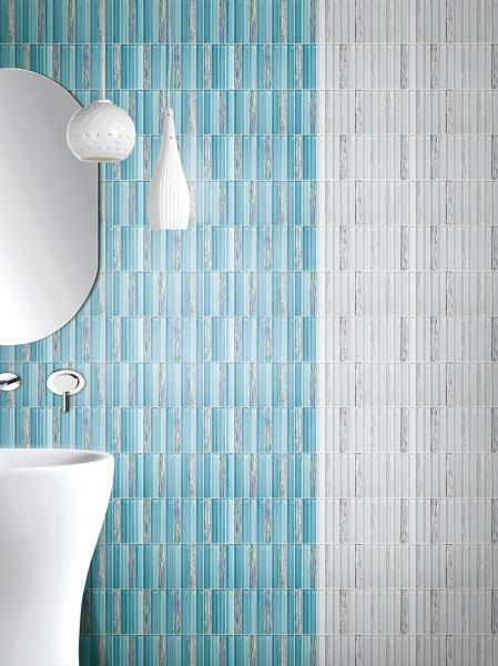 Firebrick 300x300mm Blue Glass Mosaics For Hotel And Living Room Stain-Resistance
