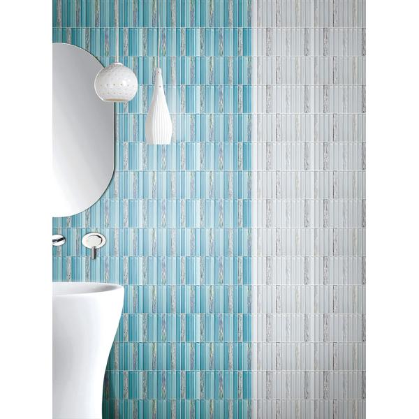Firebrick 300x300mm Blue Glass Mosaics For Hotel And Living Room Stain-Resistance