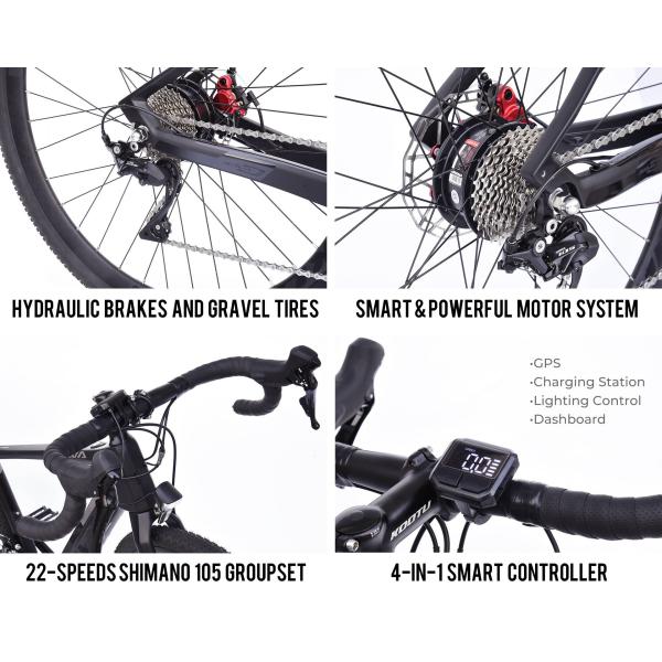 Велосипед E-гравия волокна углерода 11KG SAVA 40 KM/H максимальной скорости с автошинами гравия 700*40c