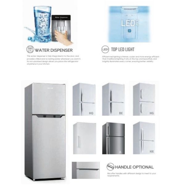                    No Frost Top Freezer Multi-Air Flow System Glass Door Refrigerator Bcd-338W              