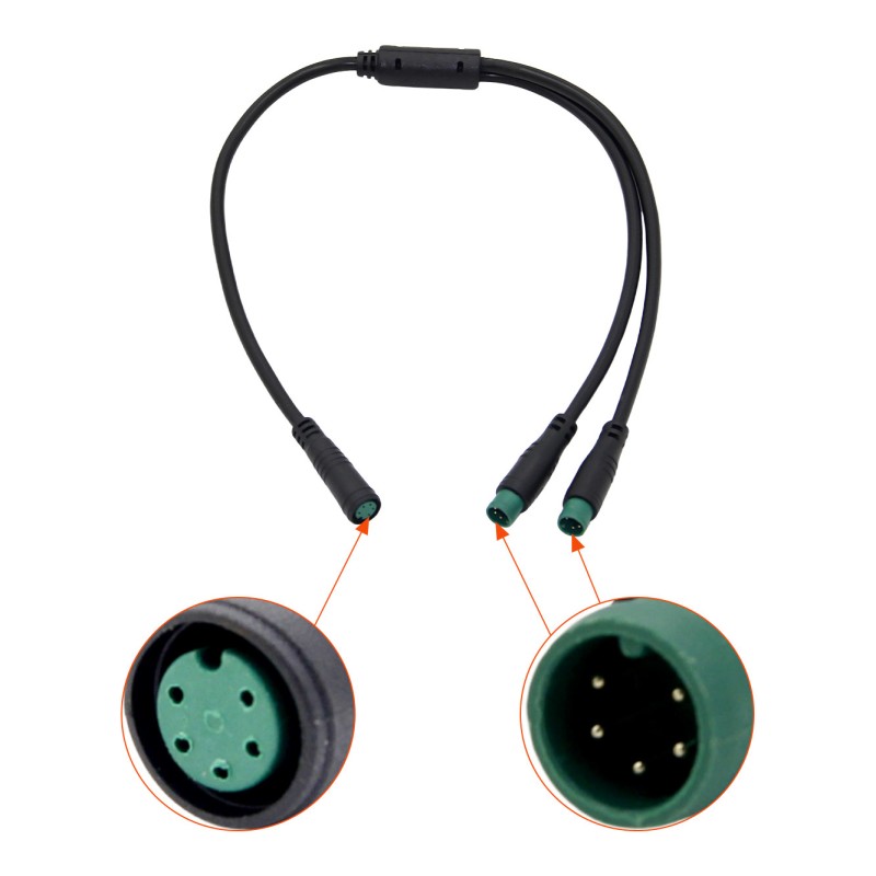 5 Pin Waterproof Connector with IP66 Rating Copper Contact for 12V Electric Bike Applications