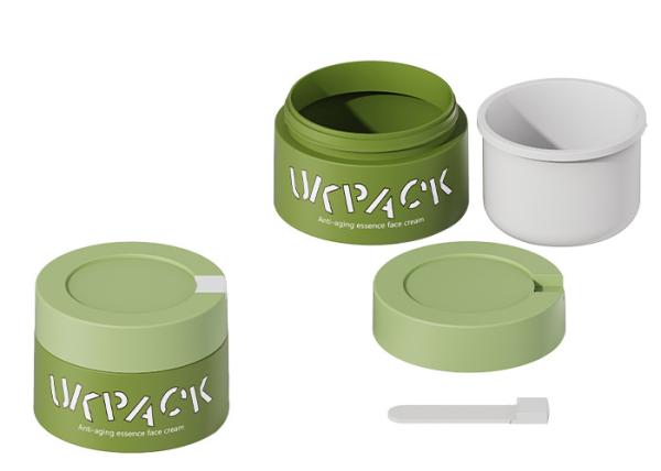 Bouteilles de crème cosmétique rechargeables avec petite cuillère 100g 150g 200g