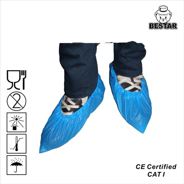 Biodegradable Medical Disposable Blue Plastic Overshoes CPE Shoe Cover