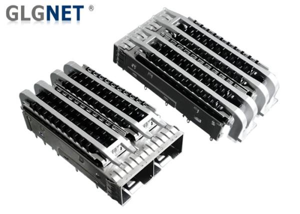 2 Ports SFP+ Cage Connector with Light Pipe  Heat Sink 10G Ethernet Shield Cage