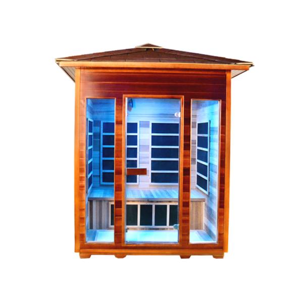 Carbon Panel Infrared Outdoor Sauna Room for 3 Person