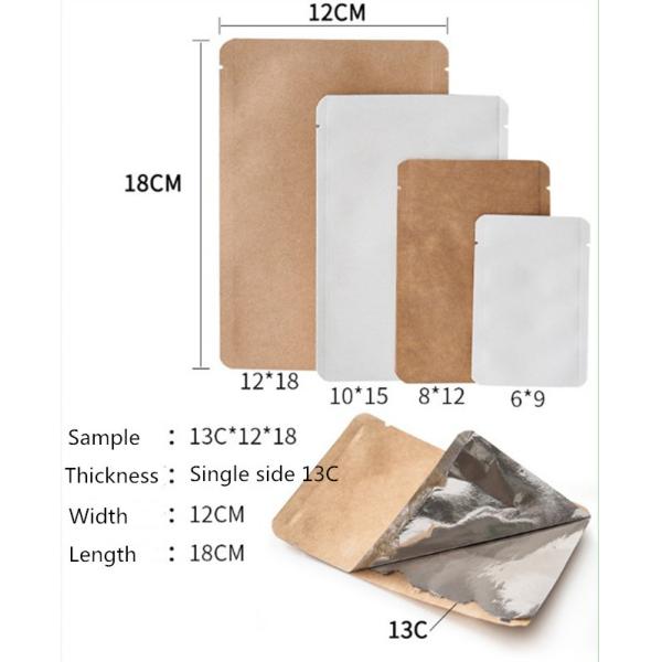 Aluminized Waterproof food packaging three side seal kraft paper bag Drip Fliter Food Grade Food Packets