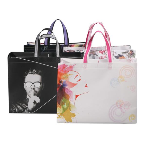 Fashion Logo Printed Laminated Non Woven Carry Bags , Non Woven Shopping Bag