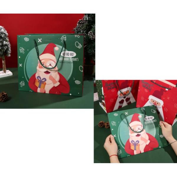 Рождество Санта Клаус персонализировало бумажные сумки Tote 30*27*12cm