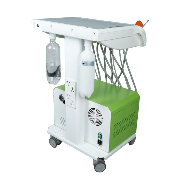 Portable Veterinary Dental Unit with Silent Oil Free Air Compressor Compact Veterinary Dental Workstation with Ultrasonic Scaler LED Curing Light and Suction System for Animal Dental Clinic