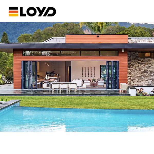 Facades Aluminum Doors Aluminium Bifold Patio Folding Glass Doors Outswing Energy Efficient Bifold Door