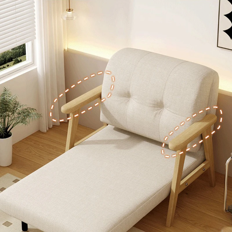 1.55m Foldable Sofa Bed Dual-Purpose Multifunctional Study 2 Seater Solid Wood Living Room Furniture
