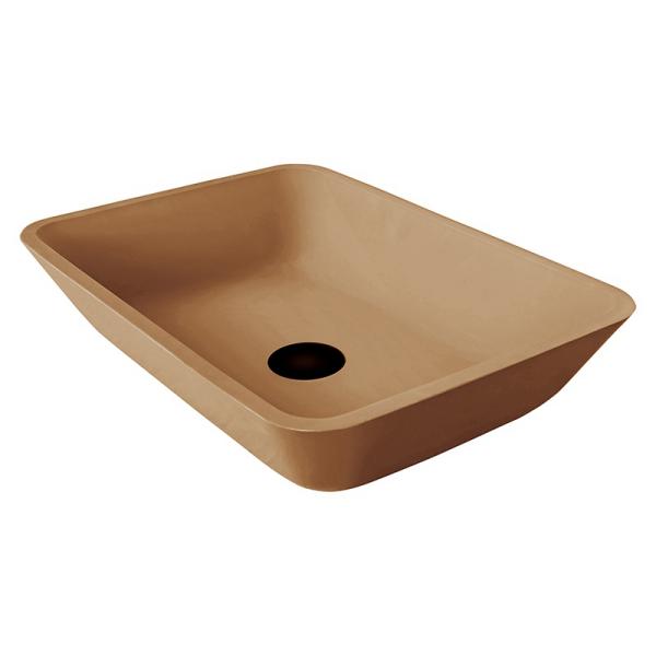 Сосуд с богатым вкусом кисловочный Matt Брауна прямоугольных вышеуказанных встречных шаров раковины Bathroom стеклянный