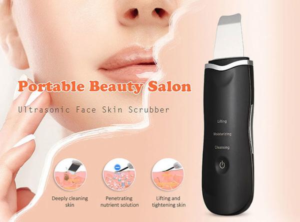 Rechargeable Ultrasonic Skin Scrubber Machine Facial Skin Scraper CE ROHS Approved