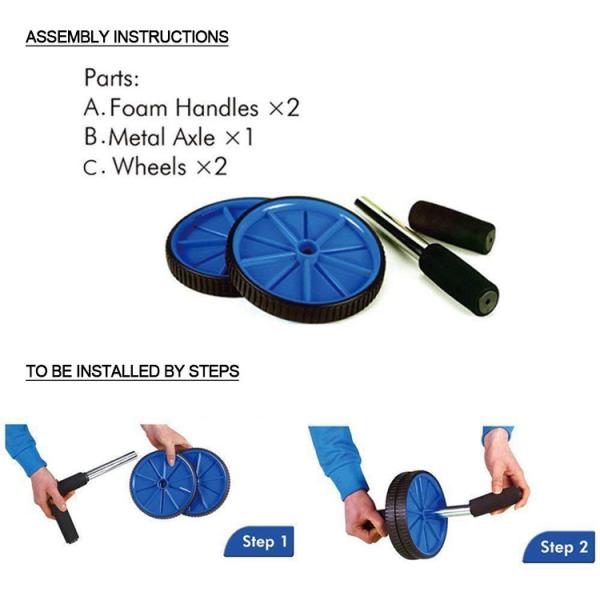 ролик колеса 2pcs Ab установил двойной круг брюшка здоровья Abs колеса