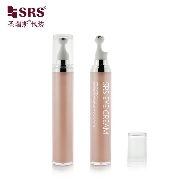 Massage Roller Acrylic Bottle Blue Green Pink Face Eye Cream Bottle With Pump Roller Bottle