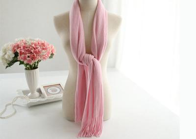 Custom  Acrylic Knit Scarf Double Layer Knit Infinity Scarf with Thin Tassels