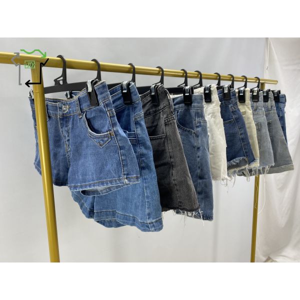 Clean Condition Second Hand Ladies Denim Cotton Mixed Summer Mini Jeans Pants