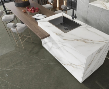 Ardoise en bois en céramique 1600*2700mm de plancher polie par or de carrelages de douche