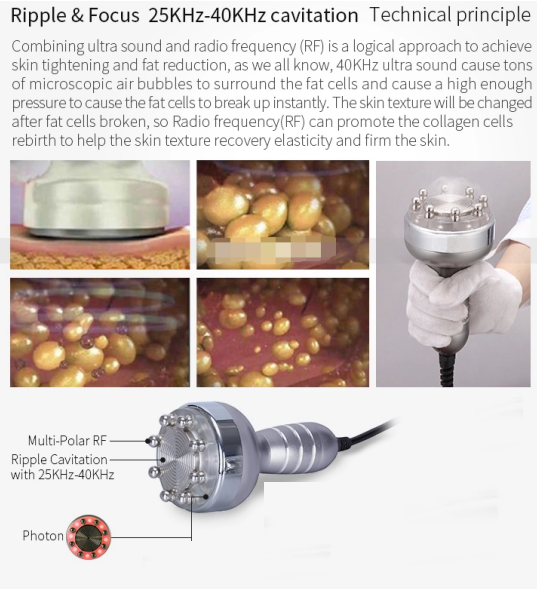 Вакуумная кавитационная машина 40k Rf Лифтинг лица Кавитационная машина для затягивания кожи