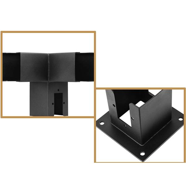 Apoyo de madera Metal Acero 4 * 4 6 * 6 Pergola Kits para patio al aire libre Diseño de Surealong