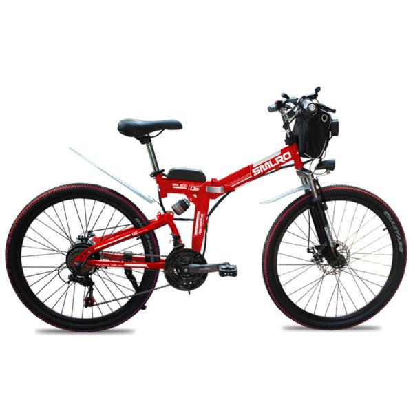White 26 Inch Folding Electric Bike  350W 48V 10AH 35 Km/H Max Speed