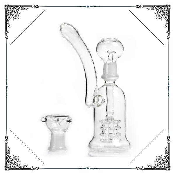 Bubbler Tyre Percolator Bubbler Pipe , Borosilicate Glass Hand Blown Bongs