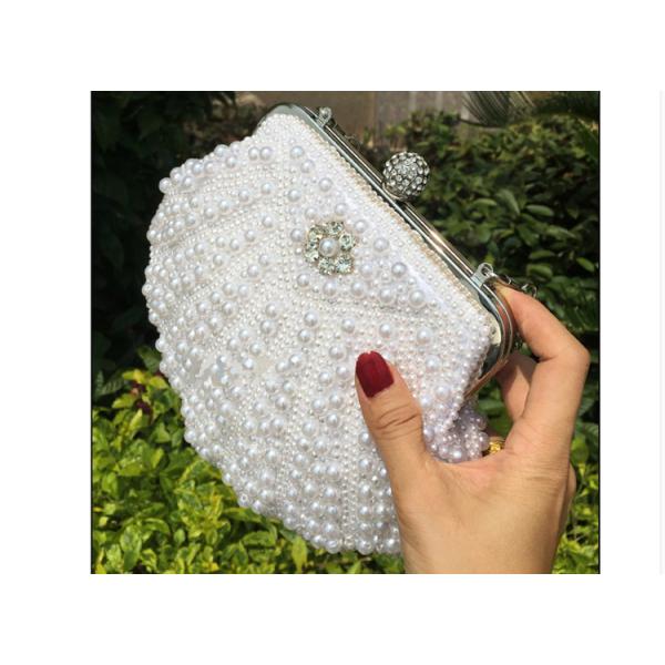 Shell pearl handmade string beads diamond slung over shoulder dinner evening bride retro dress cheongsam wedding bags