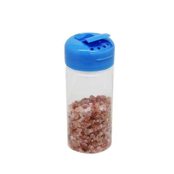 Frasco plástico claro durável do plástico da parte superior da aleta da tampa do abanador do pó de sal cilindro/300g ou de açúcar