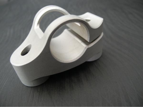 Metal Fabrication CNC Aluminum Parts , Silverwhite anodizing Aluminum Clamps