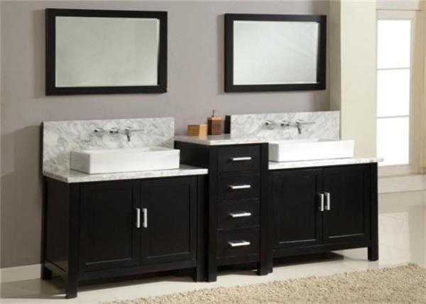 Matt Lacquer Bathroom Double Vanity Cabinets  , European Style Bathroom Vanity Cabinet