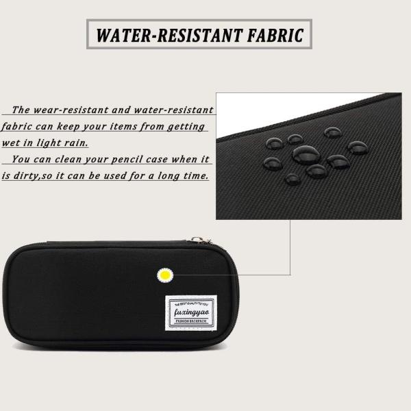 FUXINGYAO PENCIL CASE, MULTI- SLOT PENCIL POUCH, PORTABLE PENCIL BAG, PEN CASE FOR& OFFICE(BLACK)