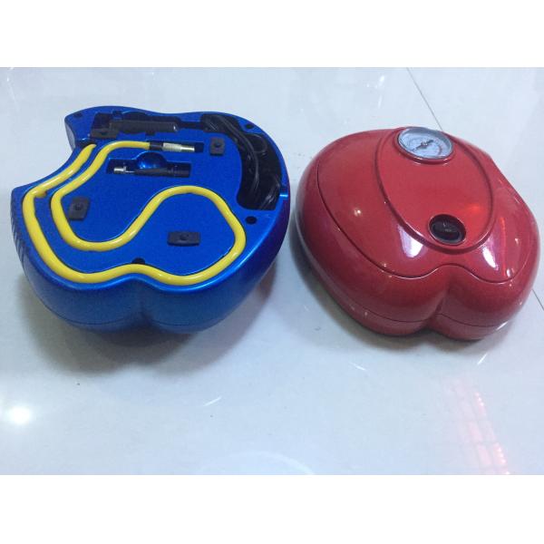 Apple forma color azul/rojo rápido plástico de la inflación de la bomba de aire del coche del coche DC12V,