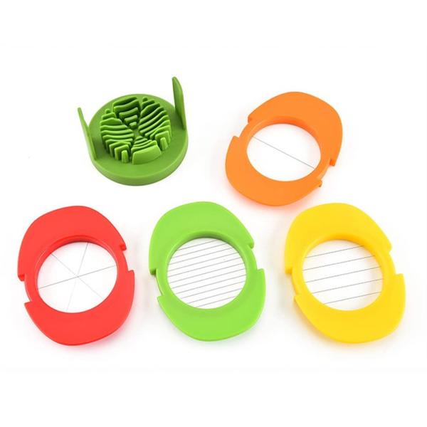Egg Slicer Set 3 Cutters for Thin Slices Easy Manual Egg Cutting Tool PP Plastic With Slicer Stand