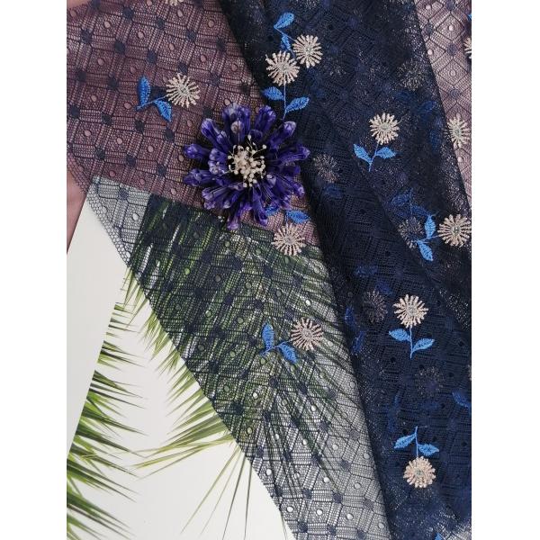 ткань шнурка вышивки цветка 49 дюймов