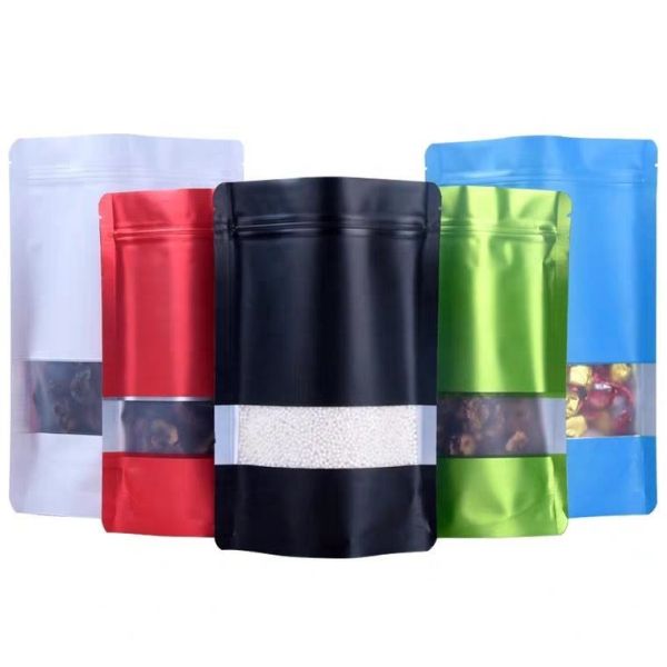 Customizable Stand up Pouch With Window  Food Packaging Bag Ziplock Bag