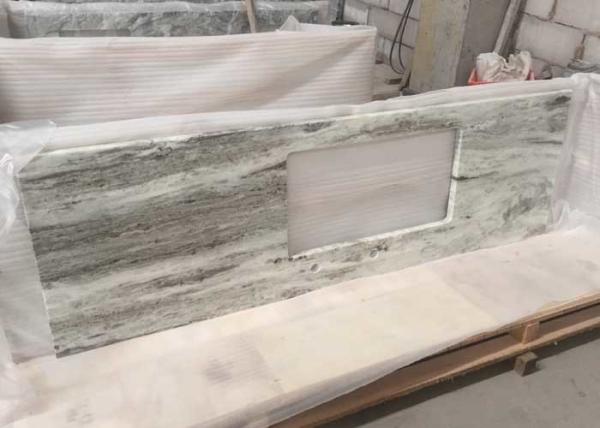 Multi Color Green Marble Stone Countertops , Marble Kitchen Countertops CE Certification