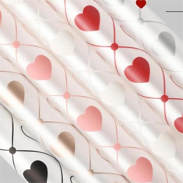Foggy OPP Love Pattern PE Waterproof Flower Packaging Paper Gravure Printing