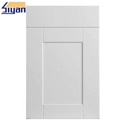 PVC Film White Wood Grain Kitchen Cupboard Doors Smooth Surface Eco Friendly