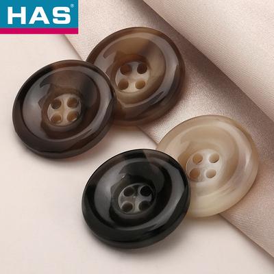 Polyester Black 4 Hole Buttons 21mm / 25mm Decorative Buttons For Crafts