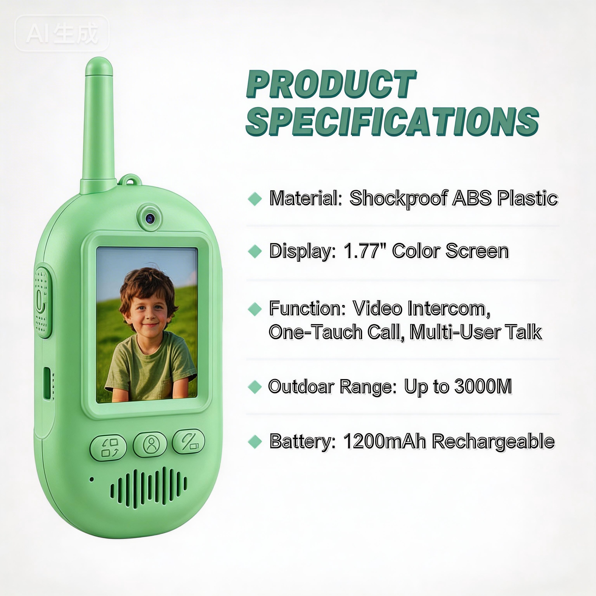 Handheld Kids Walkie Talkie Easy Operation One Key Call Age 3-12 Children Wireless Custom Packaging