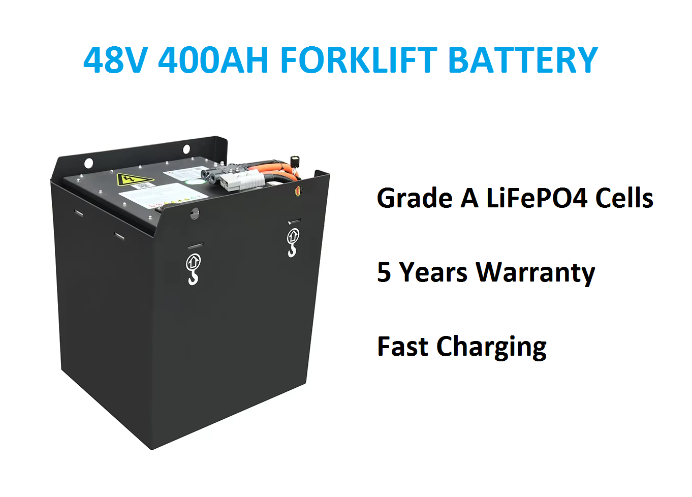 48V 400Ah Forklift Lithium Battery with Smart BMS and Rapid Charger for Electric Forklift