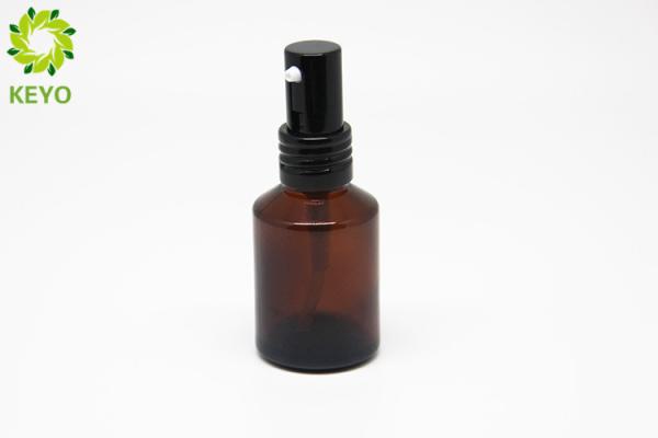 120ml Amber Glass Foundation Bottle , Slanted Shoulder Glass Lotion Bottles With Pump