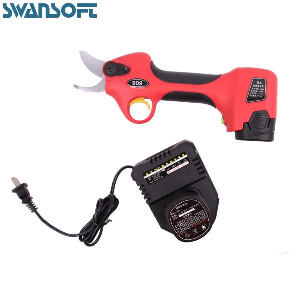 Swansoft 2.5CM Battery Orchard Pruner Lithium Battery Portable Cutting Shears Scissors Cordless Electric Pruners